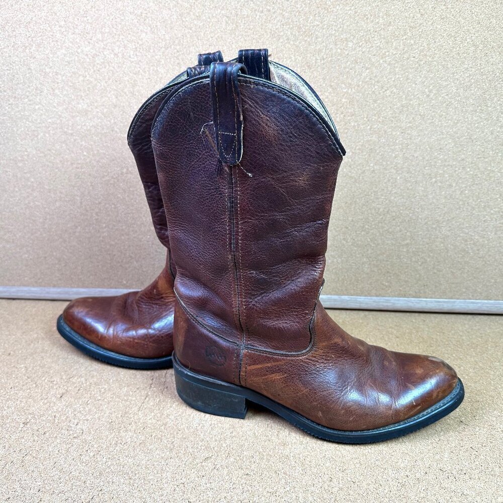 Double-H Men's Work Western Cowboy Boots in Reddish Brown Leather Size 9.5 EE